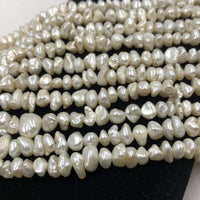 ELEISPL Wholesale 5 Strands 6-8mm Baroque Freshwater Keshi Pearl Loose Strings #22010287-3