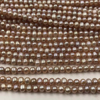 [ELEISPL Newly Lots 10 Strands Small 3.5-4mm Genuine Pearls 3.5-4MM Near Round Potato Loose Purple Beads Strings  #22010289