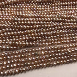 [ELEISPL Newly Lots 10 Strands Small 3.5-4mm Genuine Pearls 3.5-4MM Near Round Potato Loose Purple Beads Strings  #22010289