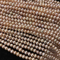 [ELEISPL Newly Lots 10 Strands Small 3.5-4mm Genuine Pearls 3.5-4MM Near Round Potato Loose Purple Beads Strings  #22010289