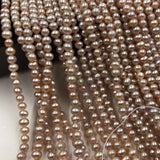 [ELEISPL Newly Lots 10 Strands Small 3.5-4mm Genuine Pearls 3.5-4MM Near Round Potato Loose Purple Beads Strings  #22010289