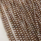 [ELEISPL Newly Lots 10 Strands Small 3.5-4mm Genuine Pearls 3.5-4MM Near Round Potato Loose Purple Beads Strings  #22010289