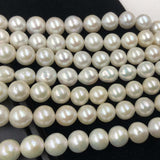 [ELEISPL 3 Qty Loose 9-11mm Near Round Genuine Kasumi Thick FW Pearls Strings #22010290