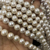 [ELEISPL 3 Qty Loose 9-11mm Near Round Genuine Kasumi Thick FW Pearls Strings #22010290