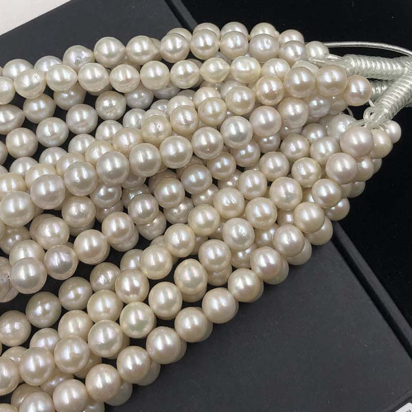 [ELEISPL 3 Qty Loose 9-11mm Near Round Genuine Kasumi Thick FW Pearls Strings #22010290