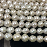 [ELEISPL 3 Qty Loose 9-11mm Near Round Genuine Kasumi Thick FW Pearls Strings #22010290