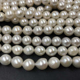 [ELEISPL 3 Qty Loose 9-11mm Near Round Genuine Kasumi Thick FW Pearls Strings #22010290