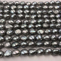 ELEISPL Wholesale 9 Strands 9-10mm Baroque Gray Freshwater Pearls #22010332