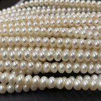 ELEISPL JEWELRY Newly AAA 7-7.5MM Fine Bread White Freshwater Pearls 10 Strings  #22010333