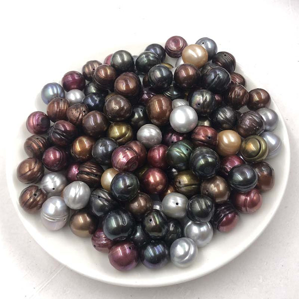 ELEISPL JEWELRY For Lots 280 PCS FW Loose Pearls Full Hole 10-12MM Mixed #22010337