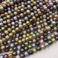 [ELEISPL Wholesale 18 Strands Multicolours FW Pearls Strings 6-7mm Near Potato  #22010339