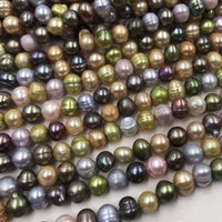 [ELEISPL Wholesale 18 Strands Multicolours FW Pearls Strings 6-7mm Near Potato  #22010339