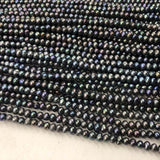 ELEISPL 10XStrands 4-5mm Freshwater Cultured Black Pearl Loose Beads Strings  #22010341