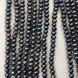 ELEISPL 10XStrands 4-5mm Freshwater Cultured Black Pearl Loose Beads Strings  #22010341