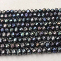 ELEISPL 10XStrands 4-5mm Freshwater Cultured Black Pearl Loose Beads Strings  #22010341