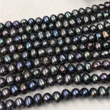 ELEISPL 10XStrands 4-5mm Freshwater Cultured Black Pearl Loose Beads Strings  #22010341