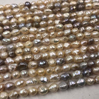 ELEISPL 14Strands Natural 7-8mm Rare Baroque Real Pearl Loose Pearls Strings  #22010342-5