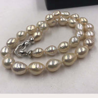 ELEISPL JEWELRY Newly 9-11MM Round Drop Freshwater Pearl Necklace #22010343