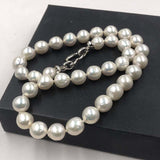 ELEISPL JEWELRY Newly 9-11MM Round Drop Freshwater Pearl Necklace #22010343