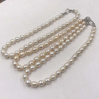 ELEISPL JEWELRY Newly 9-11MM Round Drop Freshwater Pearl Necklace #22010343