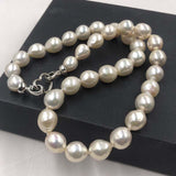 ELEISPL JEWELRY Newly 9-11MM Round Drop Freshwater Pearl Necklace #22010343