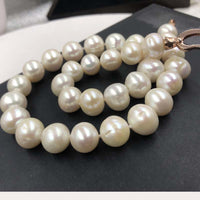 [ELEISPL JEWELRY 12-15MM Freshwater White Pearl Necklace 45cm #22010358