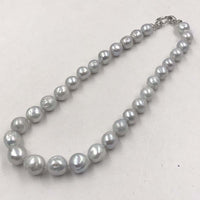 ELEISPL JEWELRY 12-14MM Round Gray Pearl Necklace 18" j Free Shipping #22010360