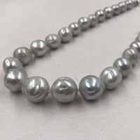 ELEISPL JEWELRY 12-14MM Round Gray Pearl Necklace 18" j Free Shipping #22010360