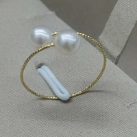 Gorgeous mix style round pearl rings 18k gold women's jewelry