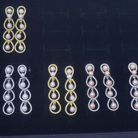 NEW wholesale 10 Pairs Sterling Silver Dangle Earrings 4-5mm Multicolours Fresh Water Pearl