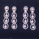 NEW wholesale 10 Pairs Sterling Silver Dangle Earrings 4-5mm Multicolours Fresh Water Pearl