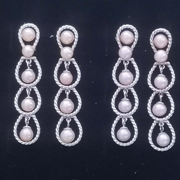 NEW wholesale 10 Pairs Sterling Silver Dangle Earrings 4-5mm Multicolours Fresh Water Pearl