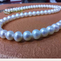 ELEISPL Stunning Small Pearl Necklace White 5mm Near Round Fresh Water Pearl G18K Gold Clasp