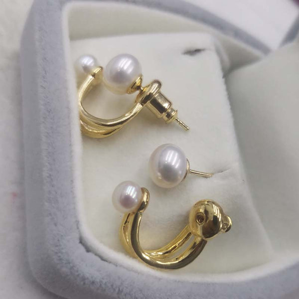 wholesale 12 pairs fashion earrings 14k gold filled Freshwater Pearl Studs