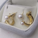 wholesale 12 pairs fashion earrings 14k gold filled Freshwater Pearl Studs