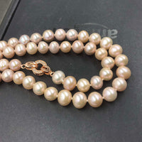 [ELEISPL] 33" Length Sweater Necklace 8-9MM Round Freshwater Pearl Necklace Lavender Beads  #22010022