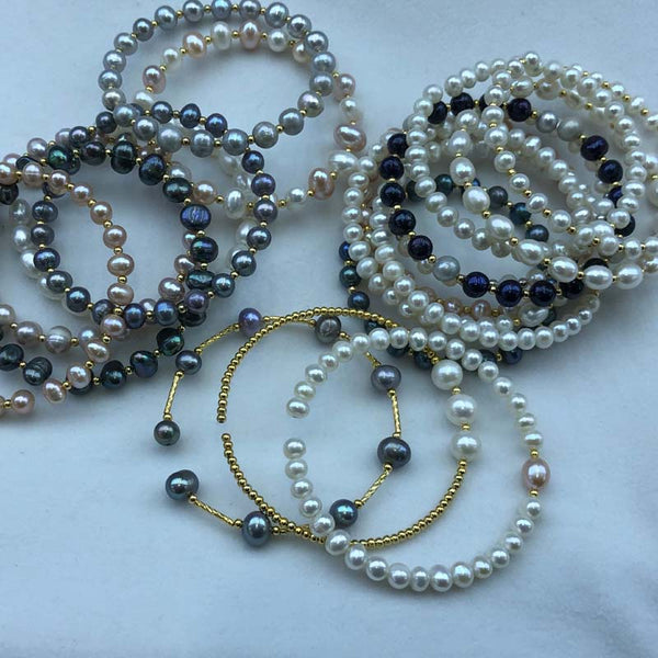 wholesale 25 PCS Mixed Style Genuine Pearl Bracelets Free shipping For Party Gifts