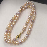 AA [ELEISPL] 17 inch Small 6mm Near Round Freshwater Pearl Necklace Multicolours Beads #22010027