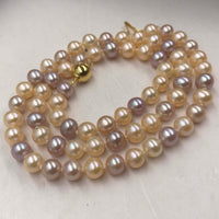 AA [ELEISPL] 17 inch Small 6mm Near Round Freshwater Pearl Necklace Multicolours Beads #22010027