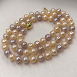 AA [ELEISPL] 17 inch Small 6mm Near Round Freshwater Pearl Necklace Multicolours Beads #22010027