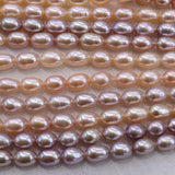 ELEISPL 30 strands white pink purple gray black green freshwater cultured pearl 6-7mm rice shape beads