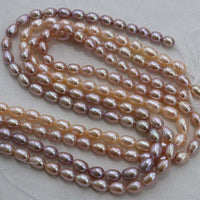 ELEISPL 30 strands white pink purple gray black green freshwater cultured pearl 6-7mm rice shape beads