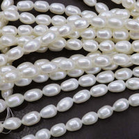 ELEISPL 30 strands white pink purple gray black green freshwater cultured pearl 6-7mm rice shape beads