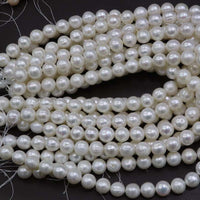 Wholesale 5 strands 12mm white freshwater pearl loose beads strings