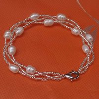 LOTS 10Dozen (120strands) 5-6mm rice freshwater pearl bracelets