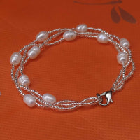 LOTS 10Dozen (120strands) 5-6mm rice freshwater pearl bracelets