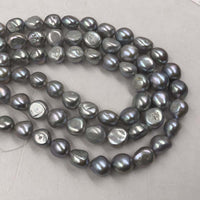 ELEISPL Lots 3 Strands 12mm Baroque Cultured Pearl Strings Gray Beads 16" #22010335