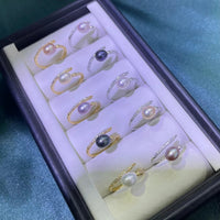 Gorgeous Wholesale 15 PCS Sterling silver Ring rice and button pearl option