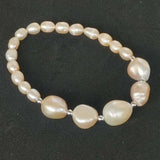 Wholesale Real Pearls Bracelets For Lots 20 Strands 5-6mm Rice Aand 10-12mm Baroque Pearl