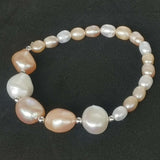 Wholesale Real Pearls Bracelets For Lots 20 Strands 5-6mm Rice Aand 10-12mm Baroque Pearl